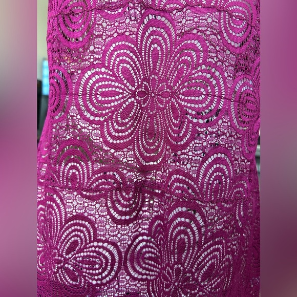 Josie Natori like new Elegant Lace Chemise in rich purple/pink size large - Picture 2 of 11